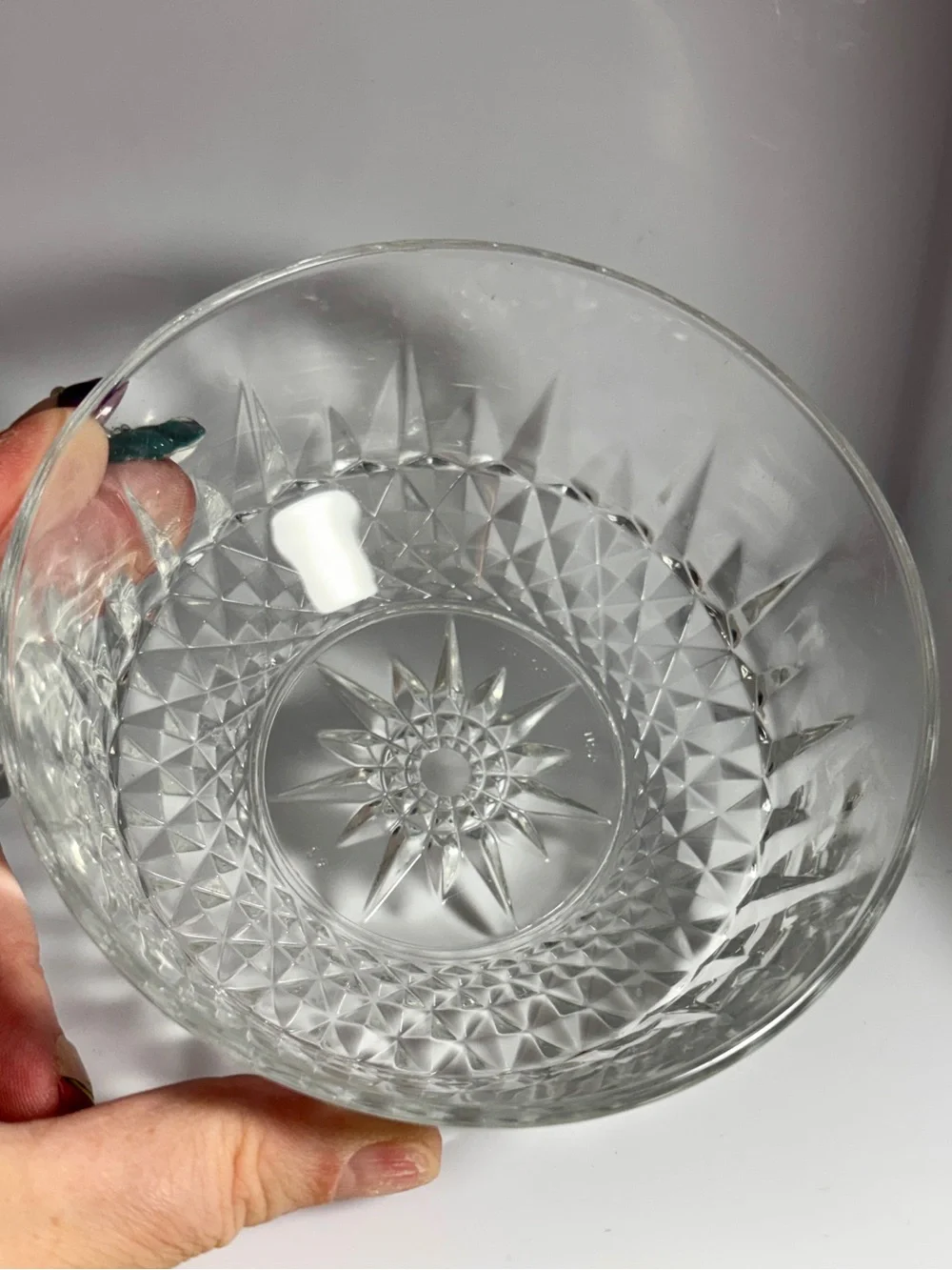 Vintage Set of 2 Arcoroc USA Clear Glass Crystal Berry Bowl Small 5 inch